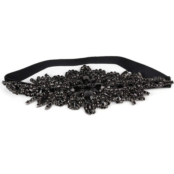 RHINESTONE Beaded 1920s Great Gatsby Vintage Bride Headpiece Flapper Headband - Picture 2 of 7